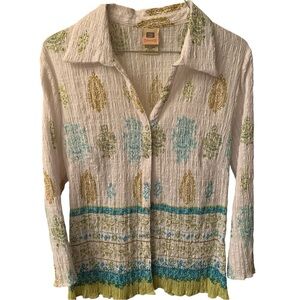Faded Glory Women's Multi Color 3/4 Sleeves Blouse Size Medium 8/10.